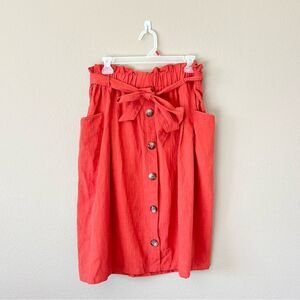 Paperbag Belted Skirt w/ Pockets